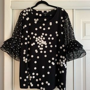 Black and white polka dot blouse